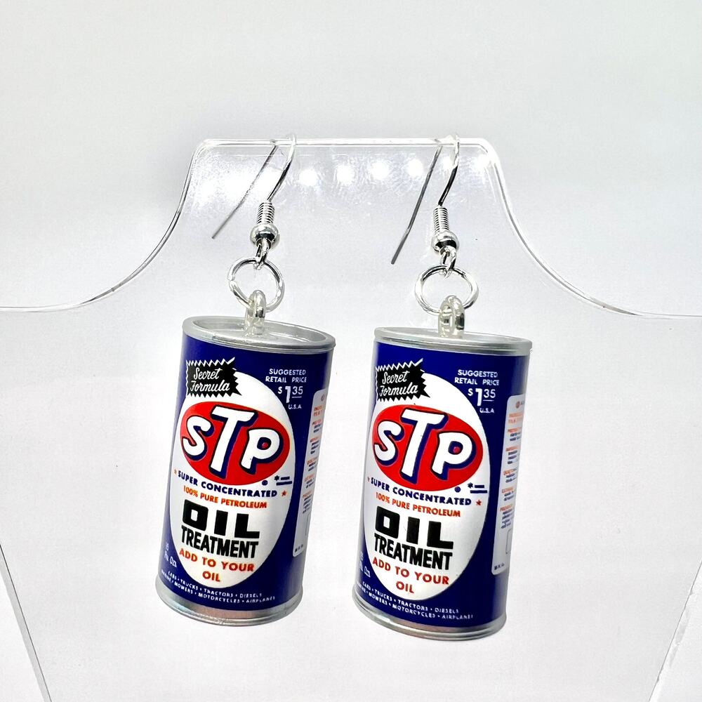 STP Oil Earrings - STP Accessories - Racing Accessories - Car Earrings - Mini